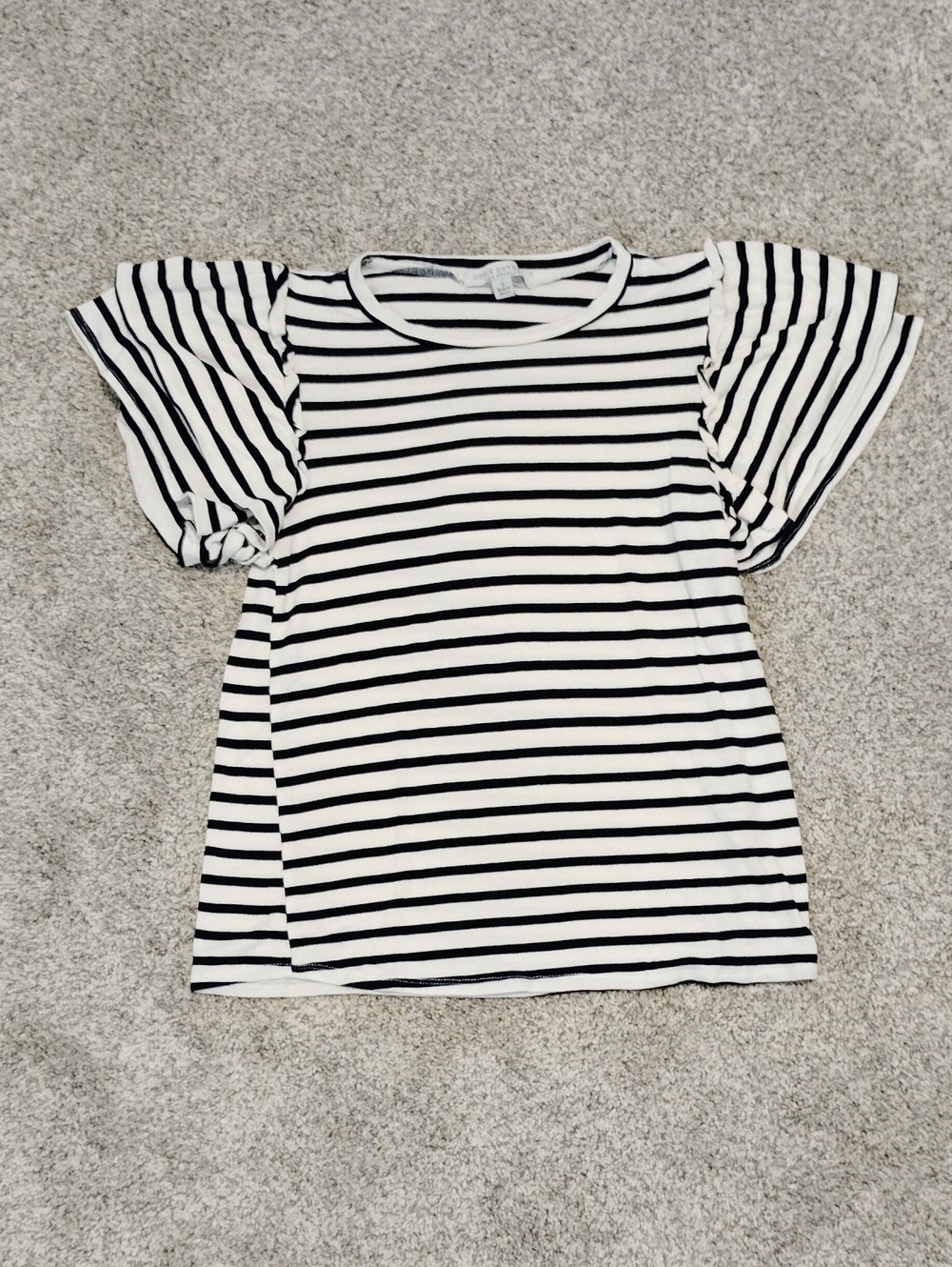 Green Envelope Black & White Striped Short Sleeve Tee